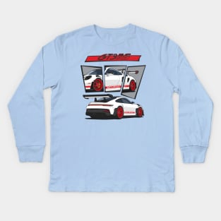 car 911 gt3 rs racing edition detail white red Kids Long Sleeve T-Shirt